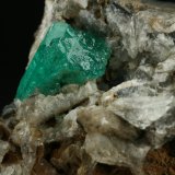 Beryl (variety emerald), Calcite
Detail - FOV=5cm
(Autor: Fiebre Verde)