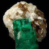 Beryl (variety emerald), Calcite
32x25x32mm, xl=25mm
(Autor: Fiebre Verde)