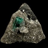 Beryl (variety emerald), Calcite, Dolomite
triangle side=35mm, xl=11mm
(Autor: Fiebre Verde)