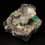 Beryl (variety emerald), Calcite, Pyrite
7cm across
(Autor: Fiebre Verde)