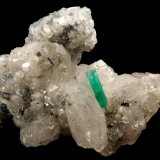 Beryl (variety emerald), Calcite
35x64x49mm, xl=12mm
(Autor: Fiebre Verde)