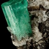 Beryl (variety emerald), Calcite, Parisite, Aragonite(?)
38x40x31mm, xl=15x10mm
(Autor: Fiebre Verde)