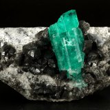 Beryl (variety emerald), Albite (variety cleavelandite), Dolomite
80x39x33mm, aggregate=35x16mm
(Autor: Fiebre Verde)