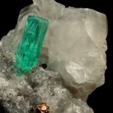 Beryl (variety emerald), Calcite, Pyrite
26x17x30mm, xl=9x2mm
(Autor: Fiebre Verde)
