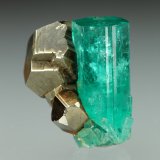 Beryl (variety emerald), Pyrite
xl=19x7.5mm
(Autor: Fiebre Verde)