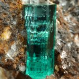 Beryl (variety emerald), Calcite
44x55x36mm, xl=13mm
(Autor: Fiebre Verde)