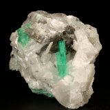 Beryl (variety emerald), Calcite
51x46x46mm, cluster=20mm
(Autor: Fiebre Verde)
