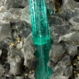 Beryl (variety emerald), Albite (variety cleavelandite), Dolomite, Pyrite
109x41x64mm, main xl=34mm
(Autor: Fiebre Verde)