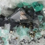 Beryl (variety emerald), Calcite, Pyrite
122x65x48mm, xls up to 8mm
(Autor: Fiebre Verde)