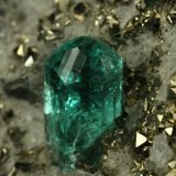 Beryl (variety emerald), Calcite, Pyrite
xl=5mm
(Autor: Fiebre Verde)