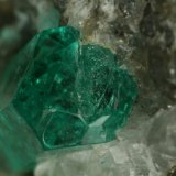 Beryl (variety emerald), Calcite, Pyrite
Detail - xl=9mm
(Autor: Fiebre Verde)