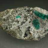 Beryl (variety emerald), Calcite, Pyrite
55x35x28mm
(Autor: Fiebre Verde)