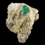 Beryl (variety emerald), Albite (variety cleavelandite), Dolomite, Pyrite
58x28x42mm, xl=11x4.5mm
(Autor: Fiebre Verde)