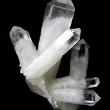 Quartz (part rock crystal, part milky quartz)
Specimen height 9,5 cm, largest quartz 9 cm
(Autor: Tobi)