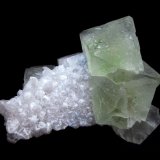 Fluorite, Quartz, Calcite
Specimen size 7 cm, largest fluorite 3,5 cm
(Autor: Tobi)