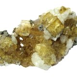 Fluorite, Calcite, Marcasite
Specimen size 10 cm, largest fluorite 1,3 cm
(Autor: Tobi)