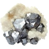 Galena, calcite
60 mm x 50 mm x 30 mm, largest galena 15 mm
(Autor: Tobi)