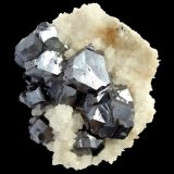 Galena, Calcite
Specimen size 6 cm, largest galena crystal 1,5 cm
(Autor: Tobi)
