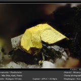 Bindheimite after bournonite
fov 3.6 mm
(Autor: ploum)