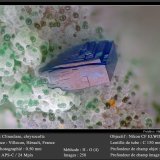 Clinoclase and Chrysocolla
fov 0.5 mm
(Autor: ploum)