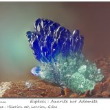 Azurite on Adamite
fov 2.5 mm
(Autor: ploum)