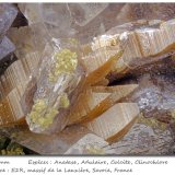Anatase with Orthoclase (variety adularia), Calcite and Clinochlore
fov 5.6 mm
(Autor: ploum)