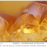 Smithsonite and Fluorite
fov 2.8 mm
(Autor: ploum)