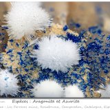 Aragonite and Azurite
fov 3.7 mm
(Autor: ploum)
