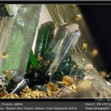 Vivianite and Siderite
fov  9 mm
(Autor: ploum)