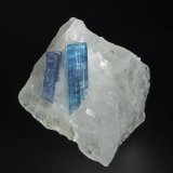 Elbaite (variety cuprian elbaite), Quartz
4.4 x 4.8 cm
(Autor: am mizunaka)