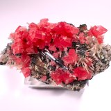 Rhodochrosite, Pyrite, Quartz, Fluorite, Tetrahedrite, Hubnerite
132 mm x 78 mm
(Autor: Don Lum)