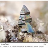Anatase
Vallon de la Valette, Macizo La Lauzière, Saint-Jean-de-Maurienne, Saboya, Auvergne-Rhône-Alpes, Francia
fov 4.3 mm
(Autor: ploum)