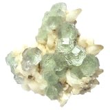 Fluorite with Calcite
105 mm x 100 mm x 30 mm, largest fluorite 20 mm
(Autor: Tobi)