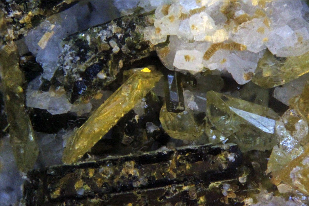 Titanite and Epidote
FOV = 15 mm
(Autor: Adrian Pripoae)