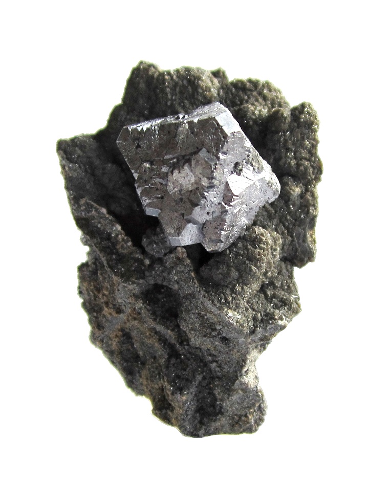 Galena
Specimen height 4 cm, galena crystal 1,5 cm
(Autor: Tobi)
