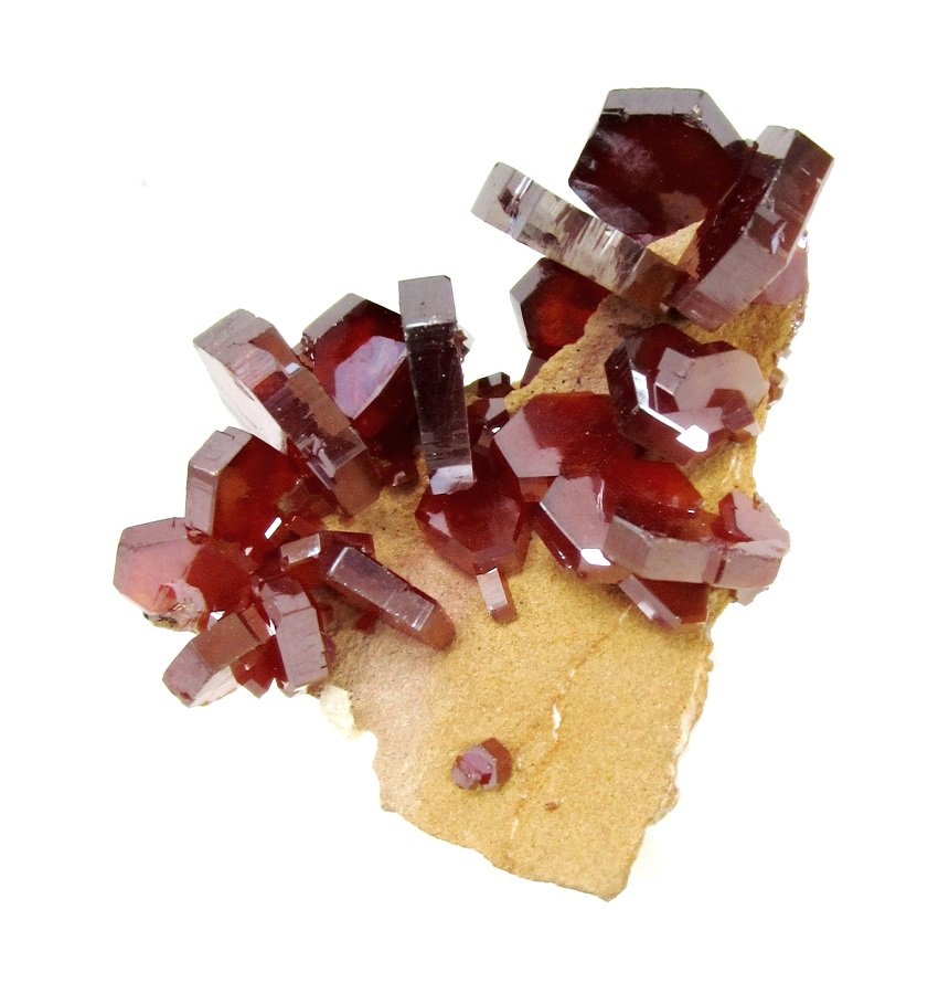 Vanadinite
Specimen size 3 cm, largest vanadinite 1 cm
(Autor: Tobi)