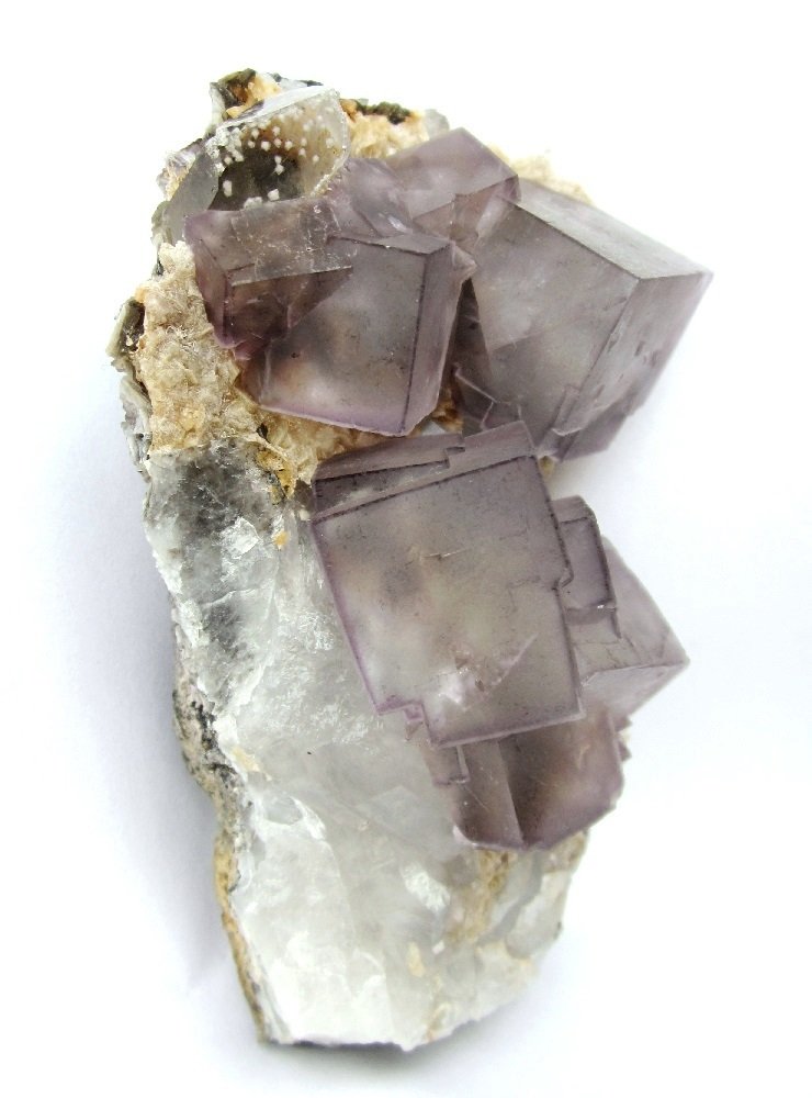Fluorite, Quartz, Siderite
Specimen height 10 cm, largest fluorite 2,5 cm
(Autor: Tobi)