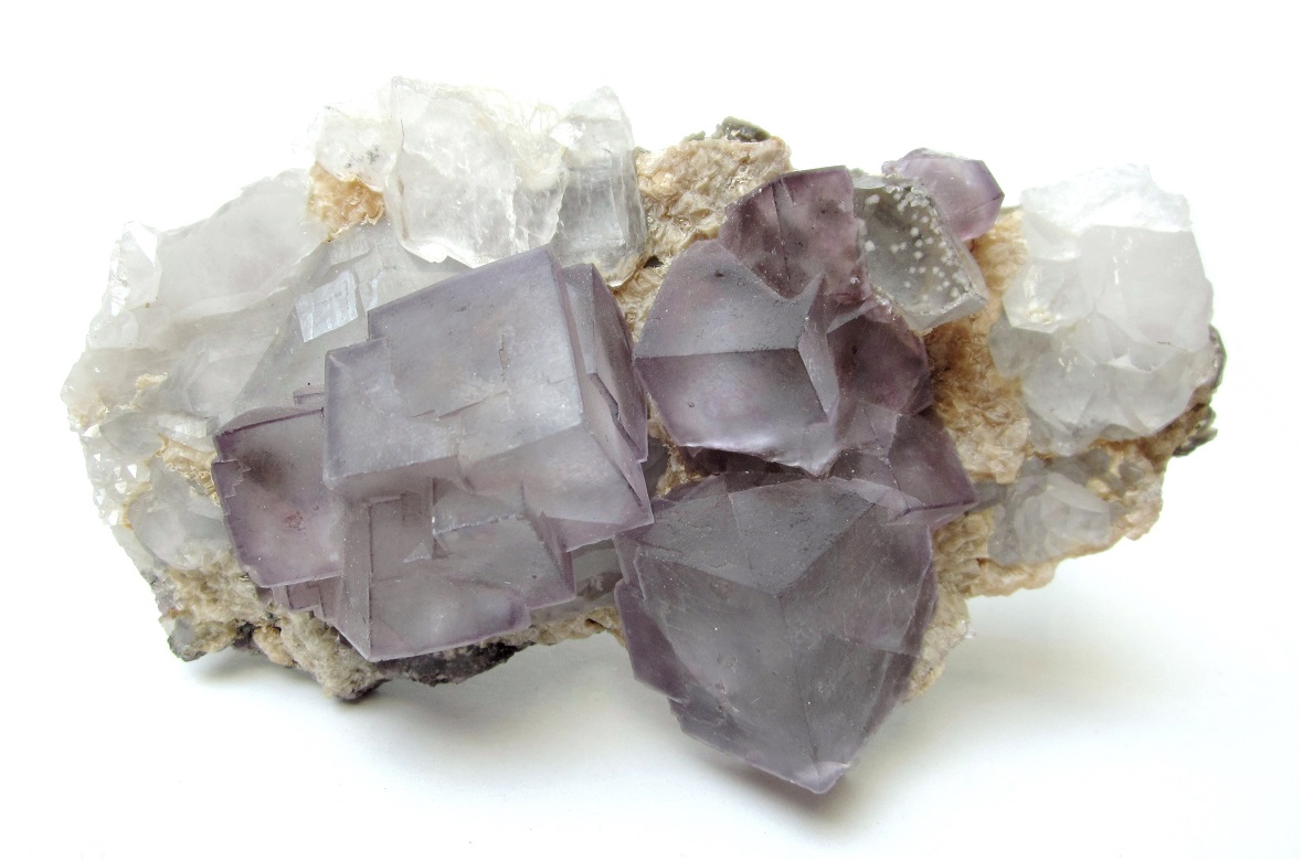 Fluorite, quartz, siderite (?)
Specimen size 12 cm, largest fluorite 2,4 cm
(Autor: Tobi)
