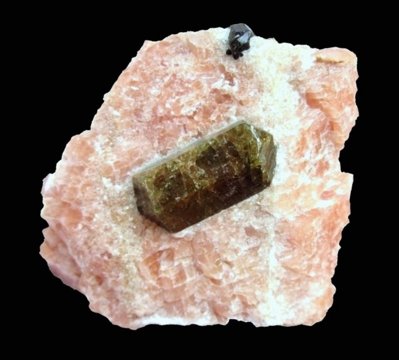 Fluorapatite, Calcite
Specimen size 7 cm, apatite crystal 3,3 cm
(Autor: Tobi)