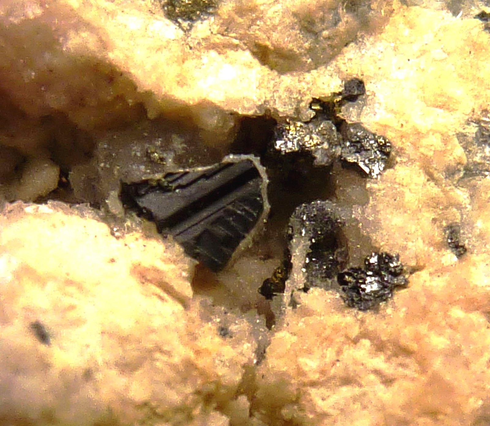 Proustita, Pirita, Dolomita
6 x 4 cm. la pieza 0,3 cm. el cristal
(Autor: javier ruiz martin)