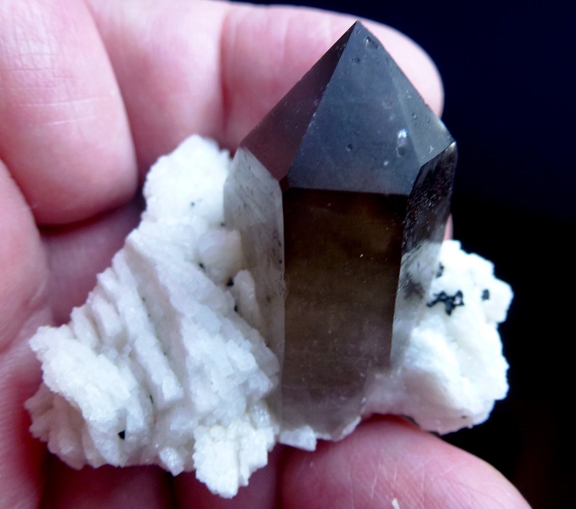 Cuarzo (variedad ahumado), Albita
5 x 4 cm. Cristal 4 cm.
(Autor: javier ruiz martin)
