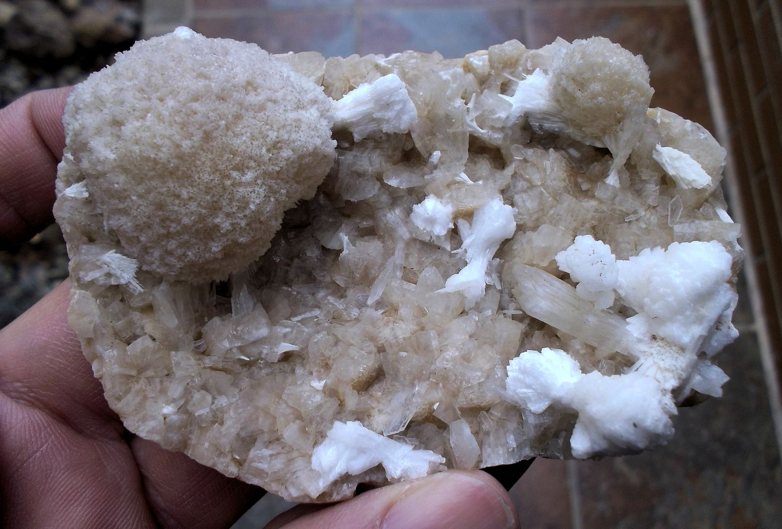 Mesolita, Heulandita-Ca, Stilbita-Ca y Laumontita
8,8 x 5,5 cm
(Autor: Cristalino)