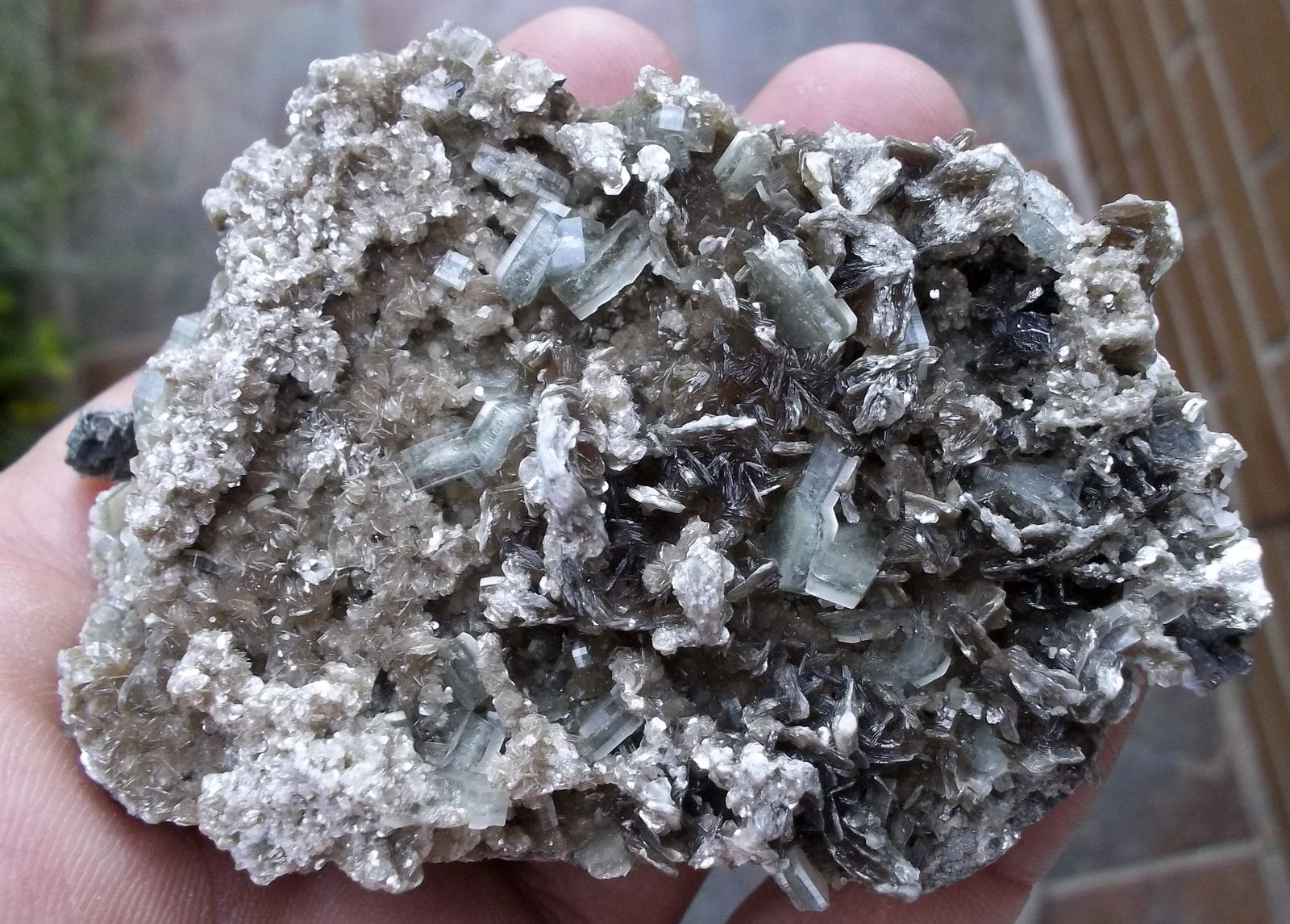Fluorapatito (Grupo Apatito) y Moscovita
6,5 x 4,5 cm
(Autor: Cristalino)