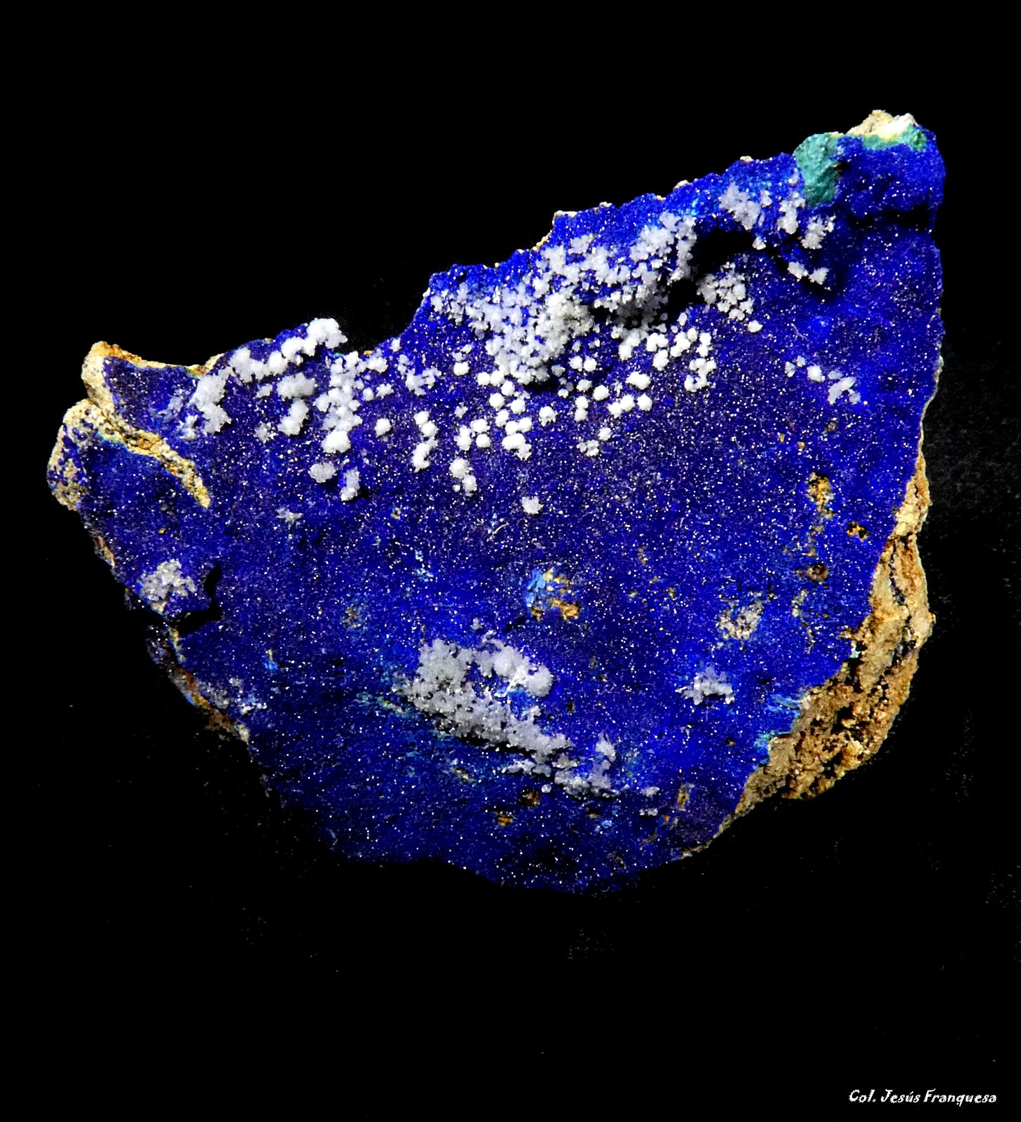 Azurita y Aragonito.
48x37 mm.
(Autor: Jesus Franquesa Baucells)