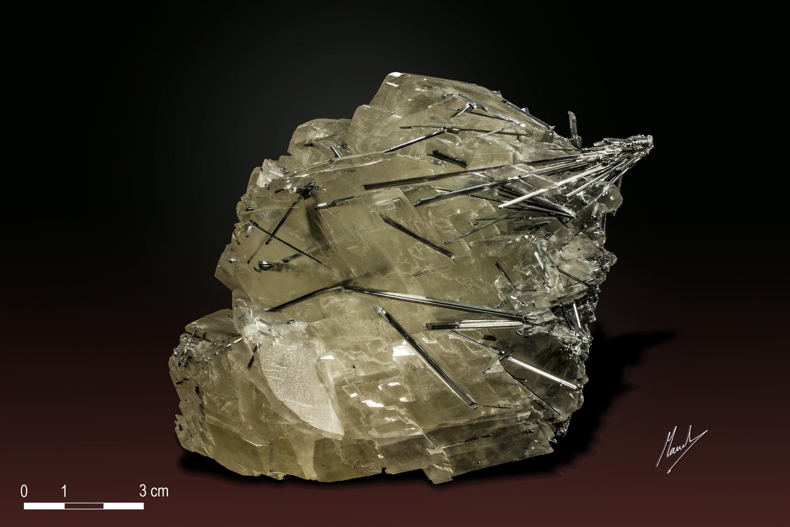 Calcita con Estibina (Stibnita)
110 X 110 mm
(Autor: Manuel Mesa)