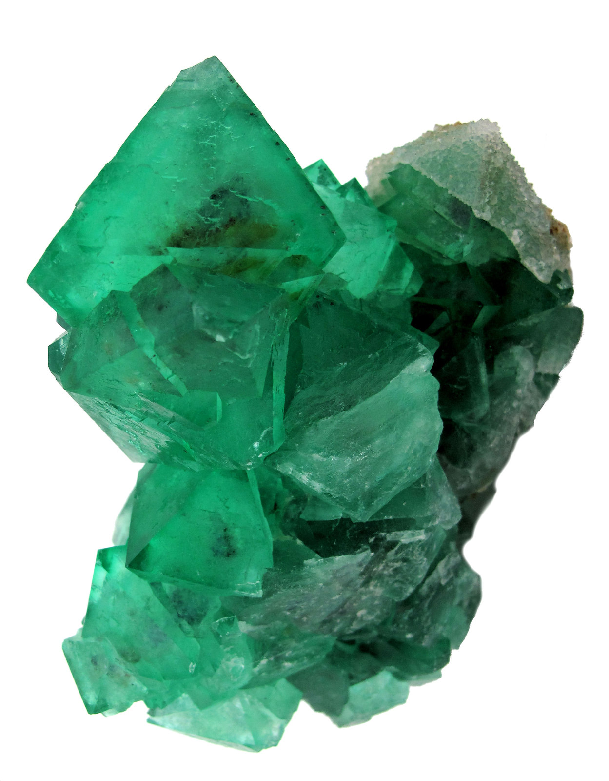 Fluorita, Cuarzo
110mm x 90mm x 55mm. Cristal principal: 48mm de altura, 37mm de arista
(Autor: Carles Millan)