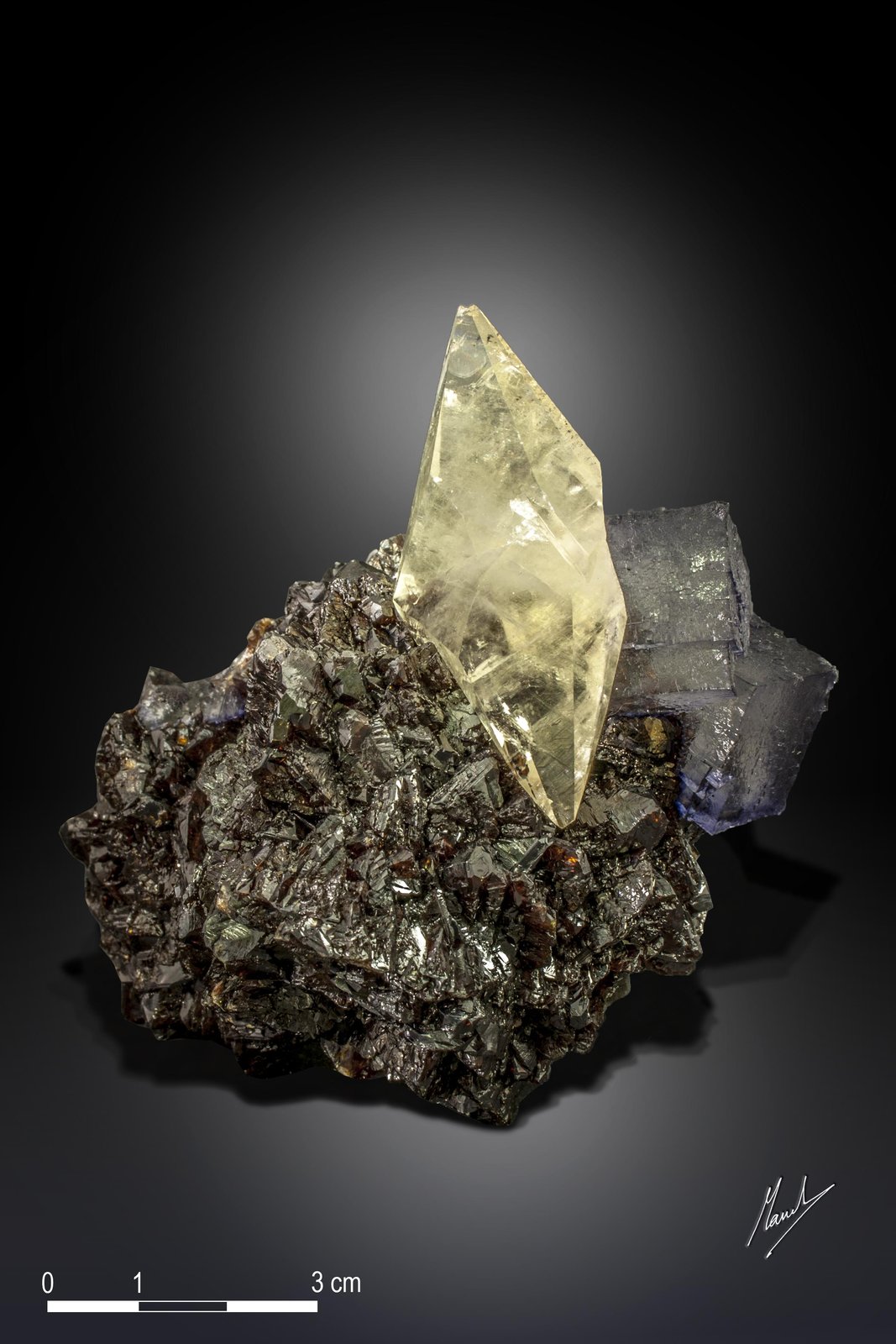 Calcita, Esfalerita y Fluorita
100 X 89 mm
(Autor: Manuel Mesa)