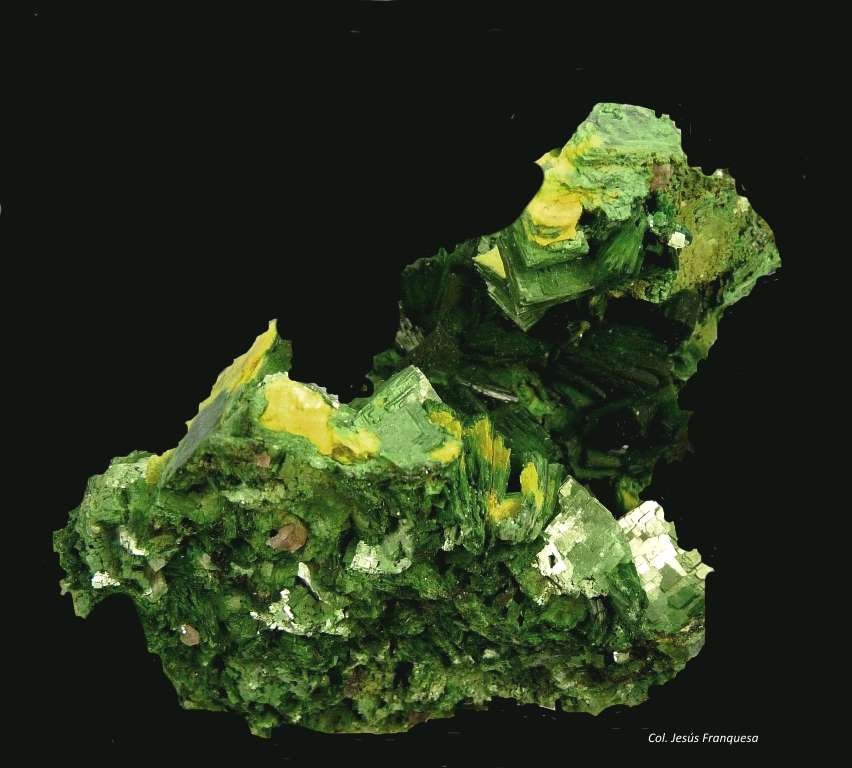 Torbernita y Autunita.
55x50 mm.
(Autor: Jesus Franquesa Baucells)
