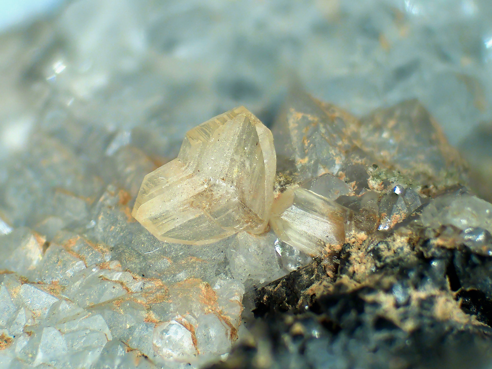 Cerusita, Cuarzo
Cristal de 4 mm.
(Autor: Antonio P. López)