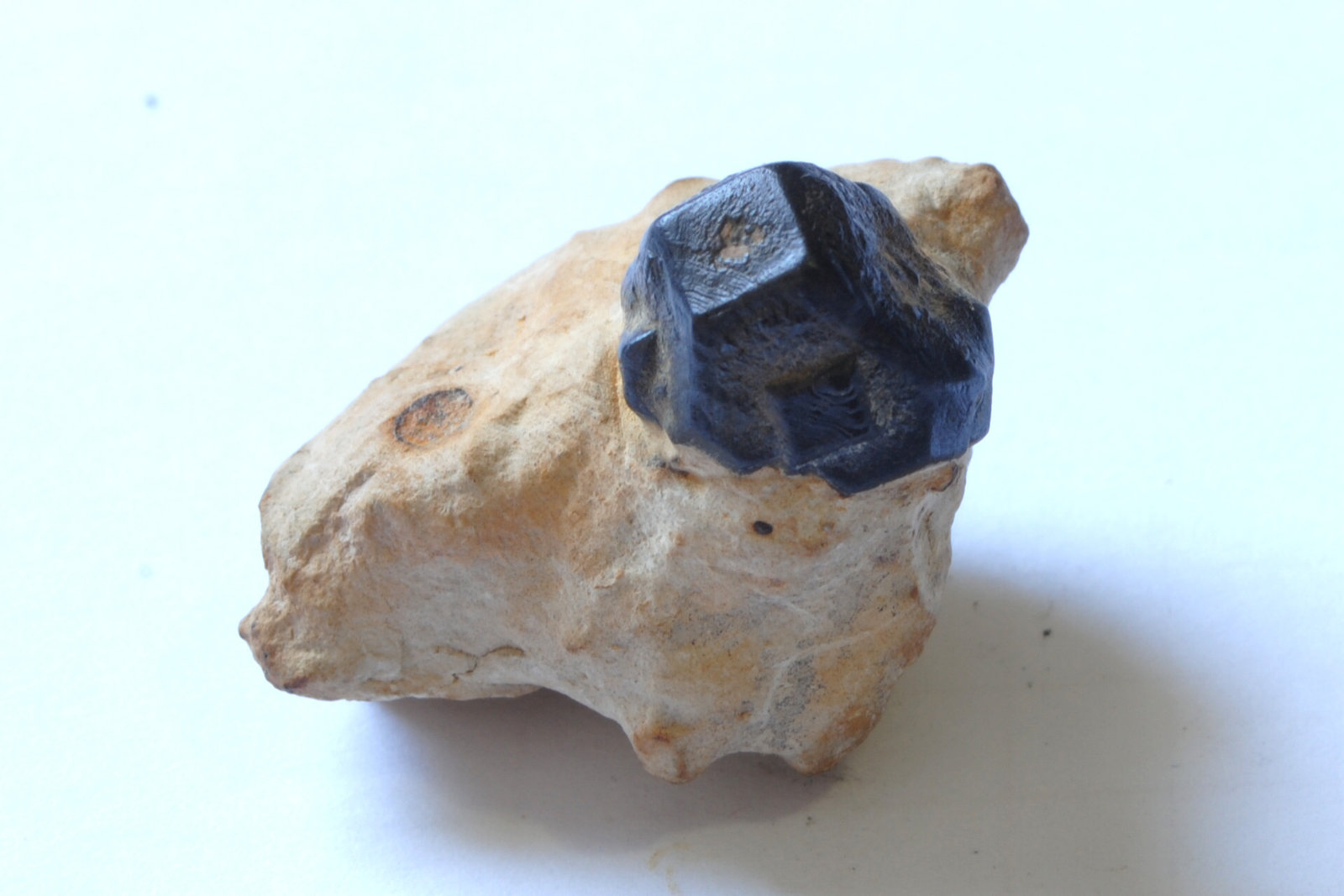 Goethita pseudomórfica de Pirita
Medidas pieza: 2,7x2x1,9 cm
(Autor: Sergio Pequeño)